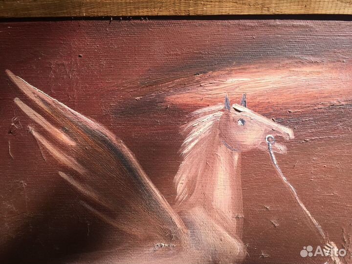 Картина лошадь. Ольга Ежихина. Пегас. 1982