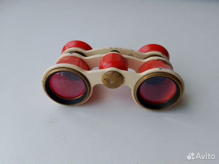 Бинокль театральный 2,5x24-60 СССР оптика, красный