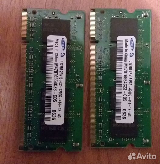 Память sodimm DDR2 533 для ноутбука 512 2