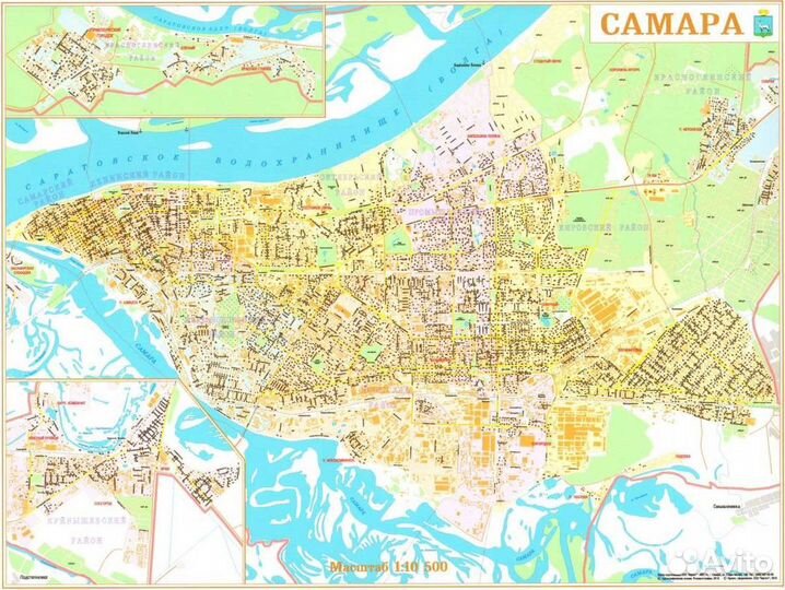 Карта Самары. Карта Самарской области настенная