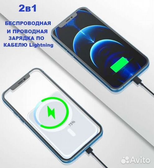 Повербанк беспроводной магнитный MagSafe 10000 1:1