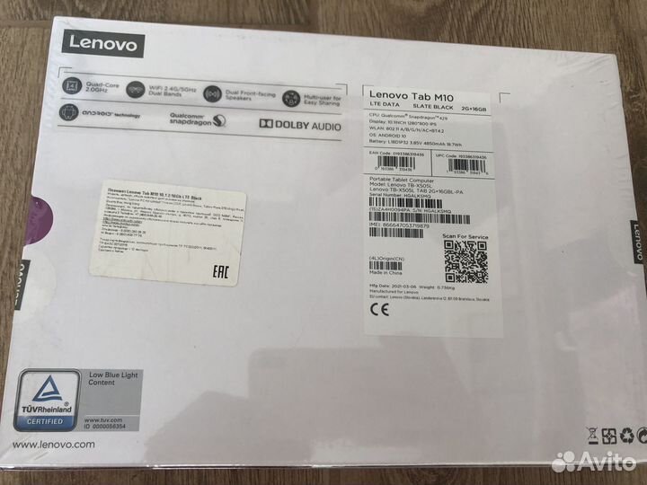 Lenovo Tab M10 TB-X505L 16Gb LTE чек новый