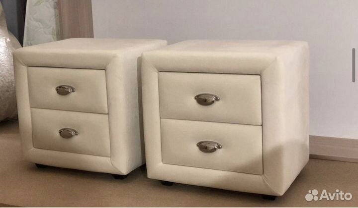 Тумба прикроватная белая мягкая