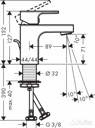 Смеситель Hansgrohe Vernis Shape 71560670 для рак