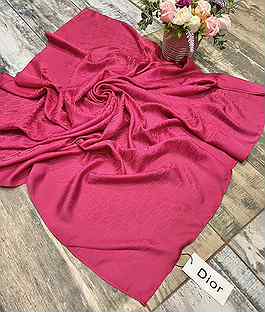 Легкий шелковый платок Dior фуксия розовый