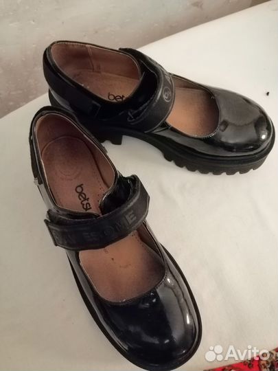 Туфли для девочки черные 37 размер Мэри Джейн