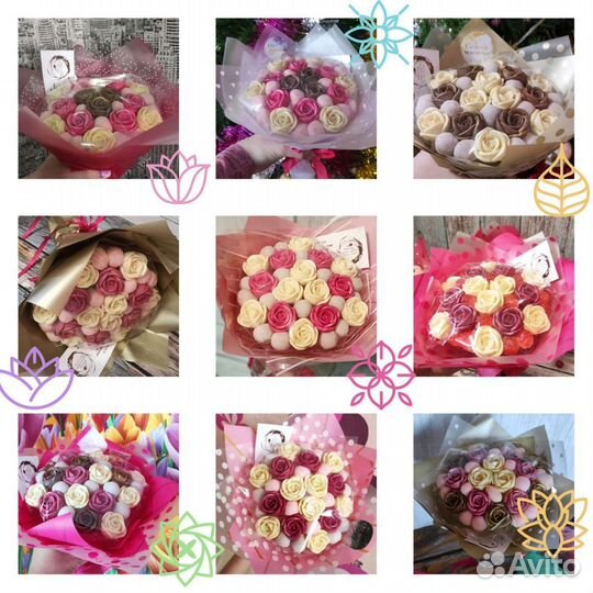 Шоколадные цветы из роз (букет)