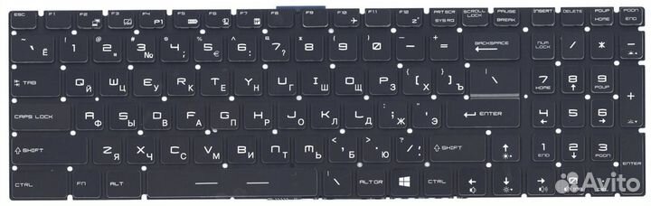 Клавиатура MSI GL63 8SE-257RU с белой подсветкой