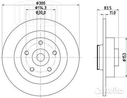 Тормозной диск задний Renault Laguna III 2007-2015