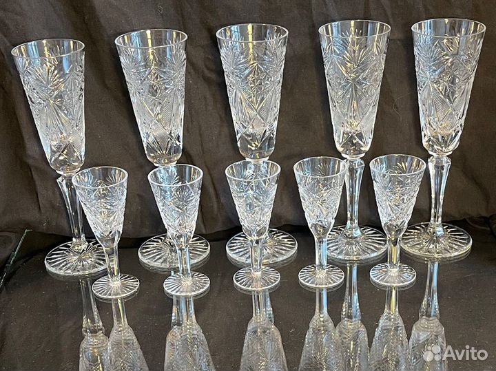Набор фужеров и рюмок хрусталь гхз