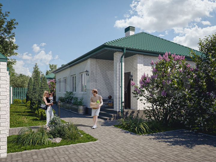 Коттедж 104,4 м² на участке 7 сот.