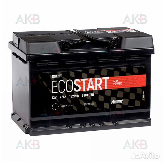 Аккумулятор автомобильный Ecostart 77R (680А 278x1