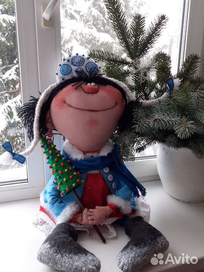 Текстильная кукла ручной работы 