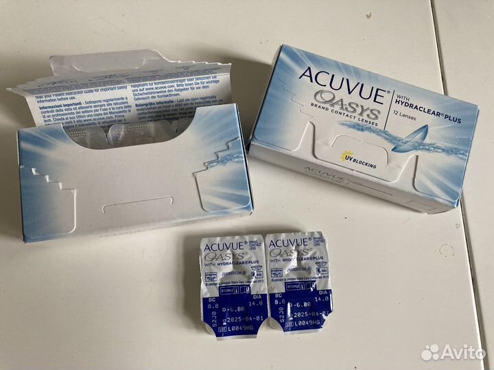 Линзы двухнедельные Acuvue Oasys -6,00 и -5,50