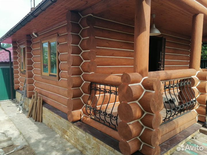 Шлифовка покраска герметизация деревянных домов и