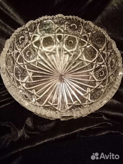 Ваза для фруктов богемский хрусталь