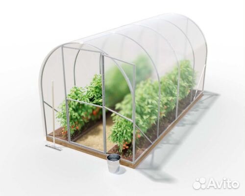 Теплица 2х4 простая (шаг дуг 1 метр)