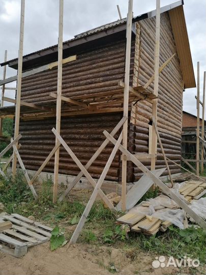 Шлифовка и покраска сруба