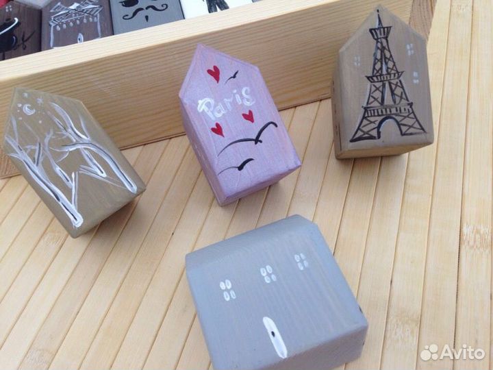 Набор деревянных интерьерных кубиков