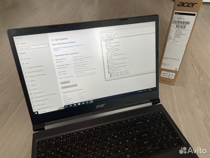 Игровой ноутбук Acer Aspire 7 i5/gtx1650/8gb/512
