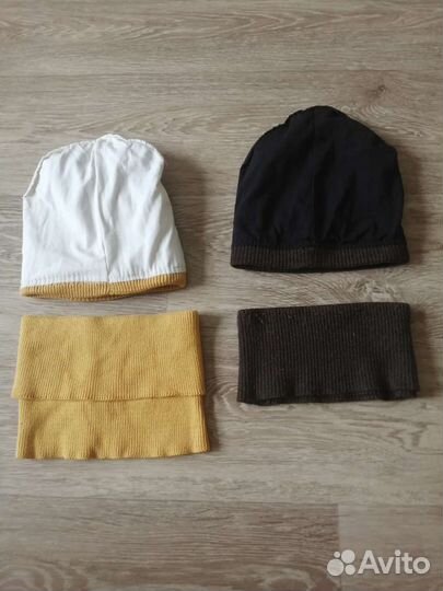 Комплект шапка и снуд для двойни 2-3 года