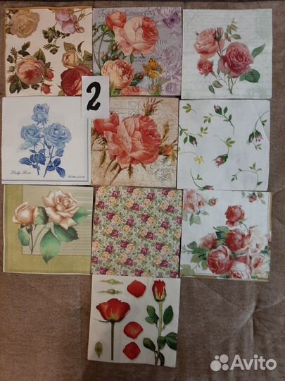 Салфетки для декупажа. розы. Наборы