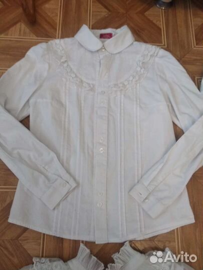 Блузки рубашки белые 7-14лет