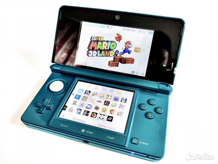 Nintendo 3DS Aqua Blue 16GB, Прошита, Много Игр