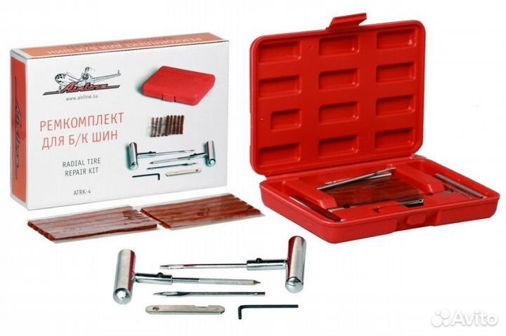 Ремкомплект для б/к шин в кейсе (шило:для жгута+на