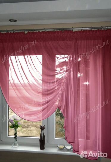 Кухонные шторы из тюля Линда