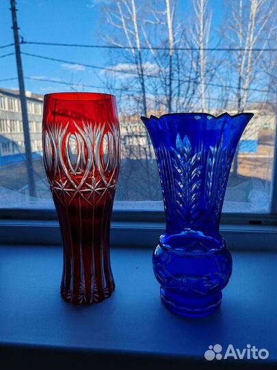 Цветное стекло СССР, вазы, бокалы