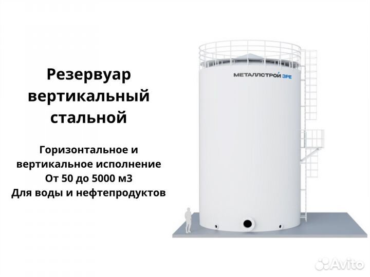 Резервуар вертикальный стальной объем 2000 кубов