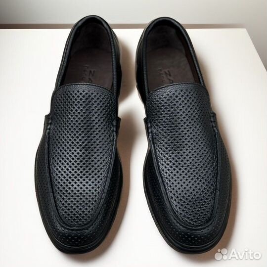 Лоферы кожаные летние