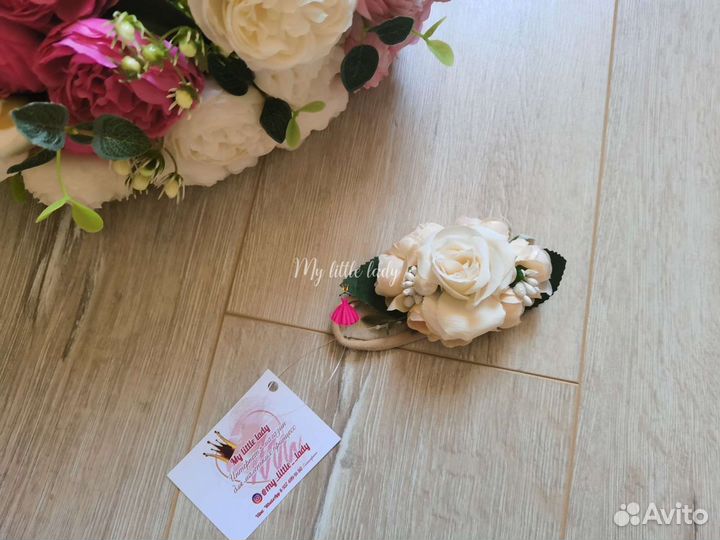 Повязка на голову Розы для девочки новая