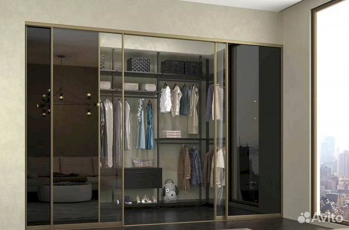 Раздвижная перегородка с матовым стеклом