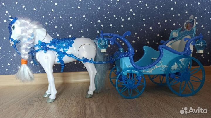 Лошадь с каретой, музыкальная игрушка для девочки