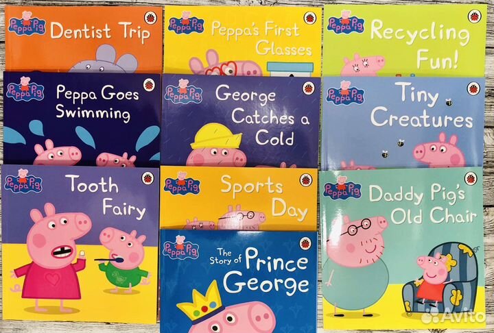 Peppa Pig детские английские книги в сумочке