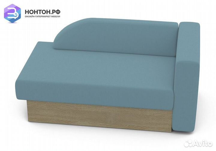 Диван еврокнижка №2 дуб сонома / голубой