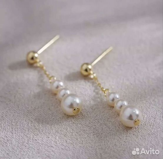 Серьги с жемчугом длинные