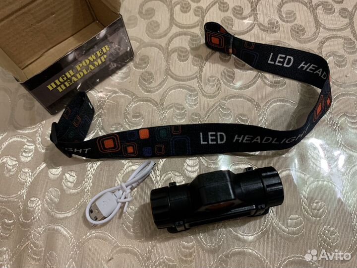 Налобный светодиодный фонарь аккумуляторный