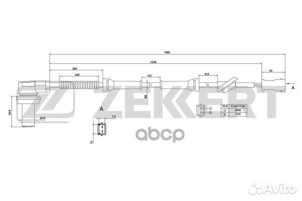 Датчик ABS передн. VW Passat V 96- Audi A4 94