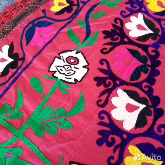 Узбекское винтажное Сюзане. Панно, покрывало. 06