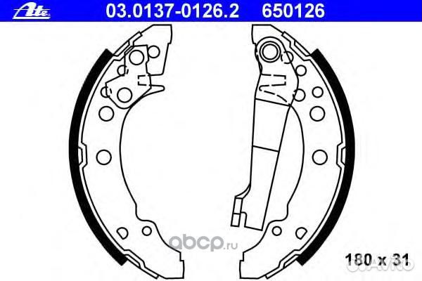 Колодки барабан VW golf II/jetta 180X31