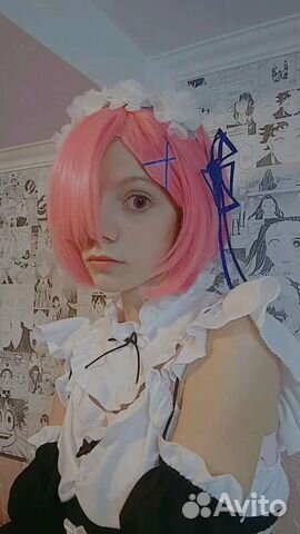 Парик и заколки на Рам из Ре:зеро, аниме