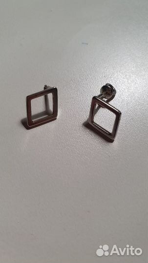 Серьги гвоздики Ромбы