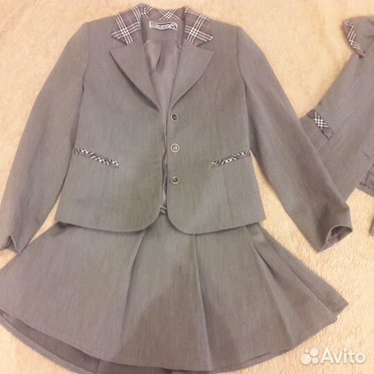 Школьная форма для девочки 128 134 серая