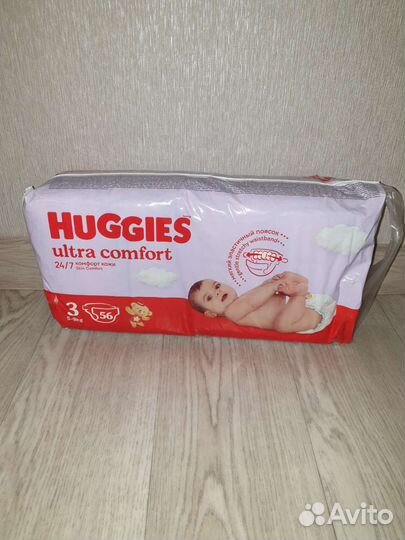 Подгузники huggies ultra comfort 3 56 шт