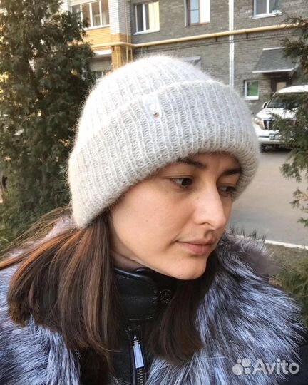 Двойная зимняя шапка из альпаки