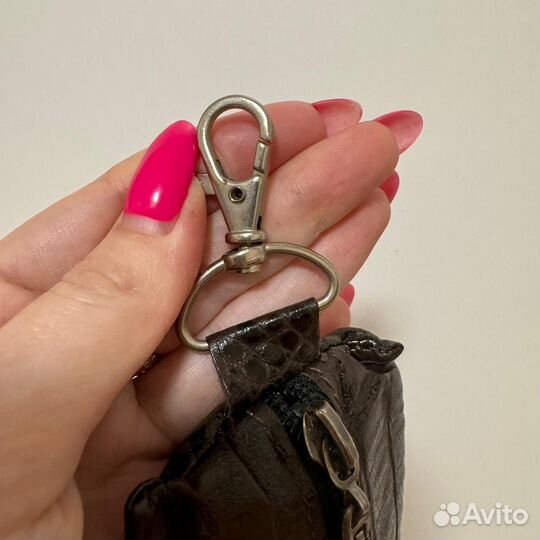 Кожаная ключница под крокодила 11*7 см нат кожа