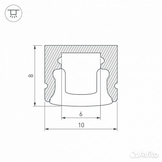 Профиль накладной Arlight ARH-mini5-2000 anod 018827